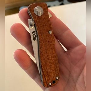 SOG Twitch II Folding Pocket Knife Rosewood Scales Lockback AUS-8 Steel EDC